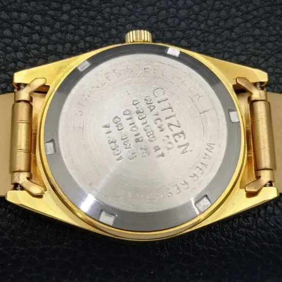 Vintage 1998 Citizen Automatic Mens Gold Watch W/daydate & Silver accents - Picture 8 of 10